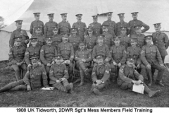 1908 UK Tidworth 2DWR Sgts Mess Members Field Training