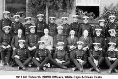1911 UK Tidworth 2DWR Officers White Caps & Dress Coats