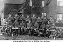 1915 UK Newcastle Staffs 11DWR 1st Machine Gun Detachment