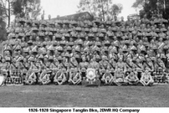 1926-1928 Singapore Tanglin Bks HQ Coy