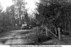 1945-04 Holland 1st 7th DWR Guns advancing towards Ede