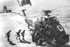 1972 Caribbean Exercise Sun Pirate Dukes Patrol Boarding Wessex Helicopter on HMS Fearless