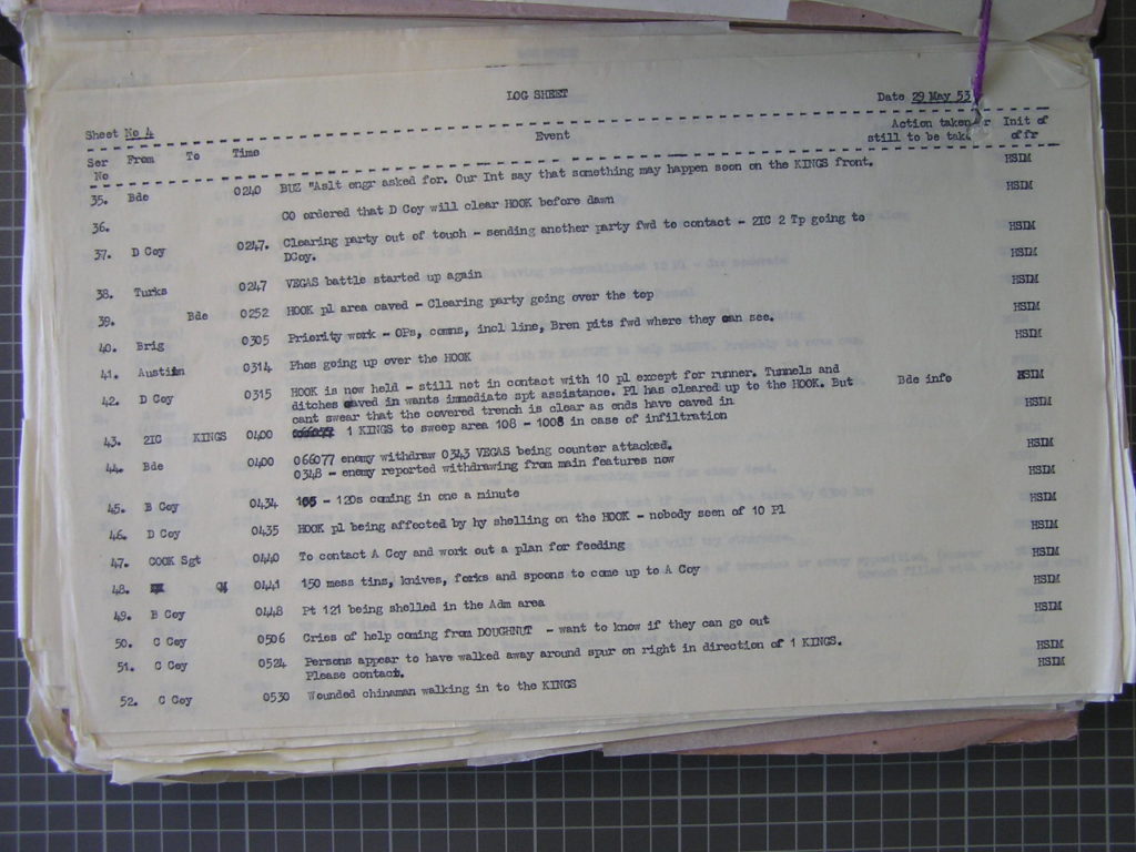 Regimental War Diary 29th May 1953