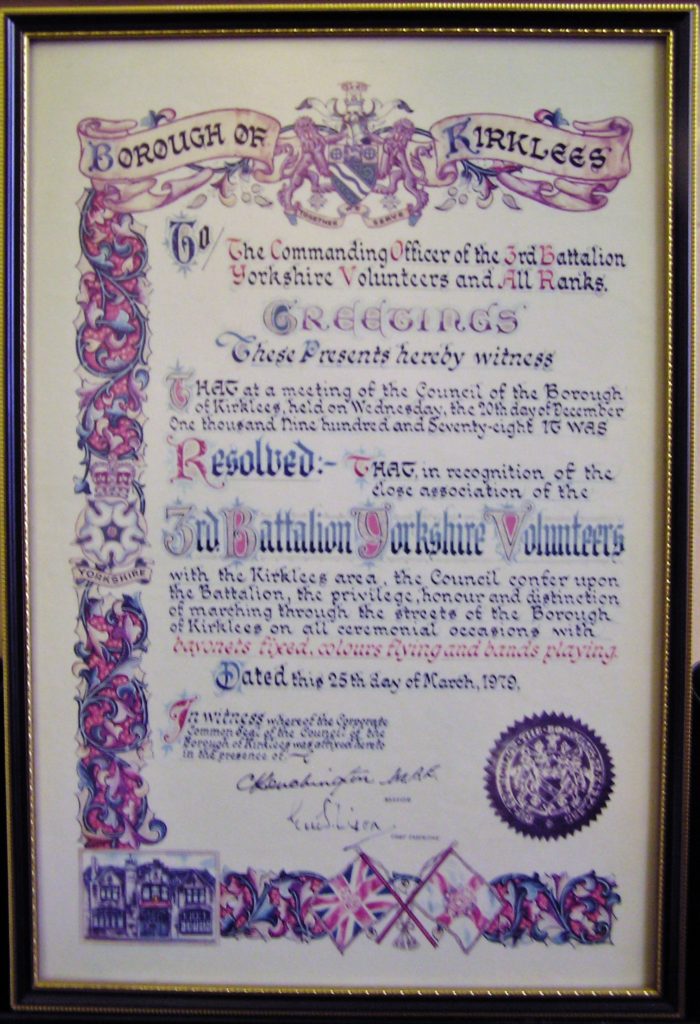 Kirklees Freedom Scroll 1979