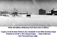 1920c UK Halifax Wellesley Park Bks Parade Square in Winter