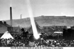 1938 UK Huddersfield 5DWR (43 AA Bn RE TA) Display of Searchlights