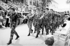 1985 Belize Alma Coy marching through Belize City