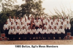 1985 Belize Sgts Mess Members