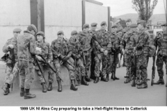 1999 UK NI Alma Coy preparing to take Heli-flight to Catterick