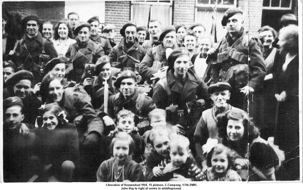 Members of 1/7th DWR in Roosendaal, October, 1944