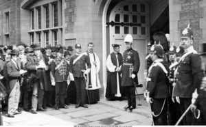 TA-0012 1900c UK Huddersfield Opening Ceremony of St Paul St Drill Hall 5DWR (CO Lt-Col W Cooper)